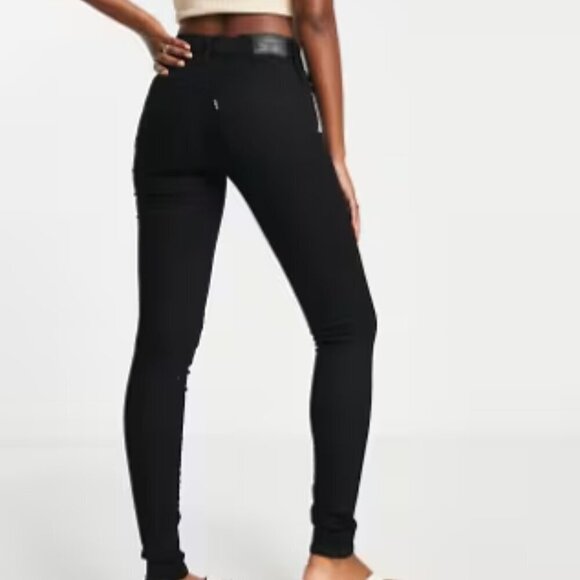 Levi's 720 Premium high rise super skinny black denim jeans Size 26 - Picture 4 of 9